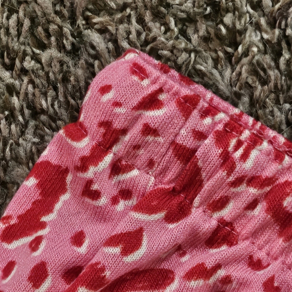 Loft Outlet Sleepwear Set Red & Pink Animal Print/Hearts Top Size S, Shorts M - Picture 8 of 15